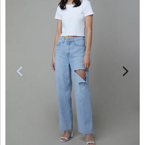 Oak and Fort Ripped Baggy Jeans